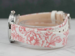 Omega 26mm De Ville Mini Tresor Steel Diamonds Ladies Watch Red Strap 428.17.26