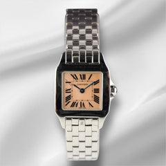 Cartier Santos 20mm Demoiselle MOP Dial Steel Ladies Watch 2698