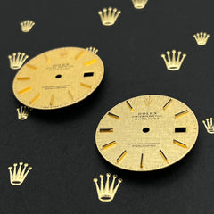 Rolex Datejust 36mm Linen Dial Gold Stick Mens Jubilee Oyster 16013 16233