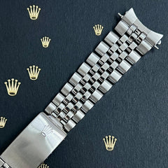 Rolex Datejust 20mm Men's Jubilee Bracelet Steel Crown Band Ref 1601 "55" Ends