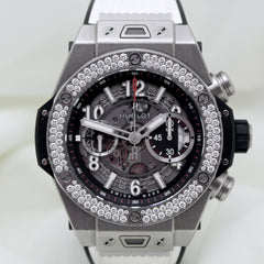 Hublot Big Bang Unico 45mm Titanium Black Skeleton Dial Fixed Diamond Bezel