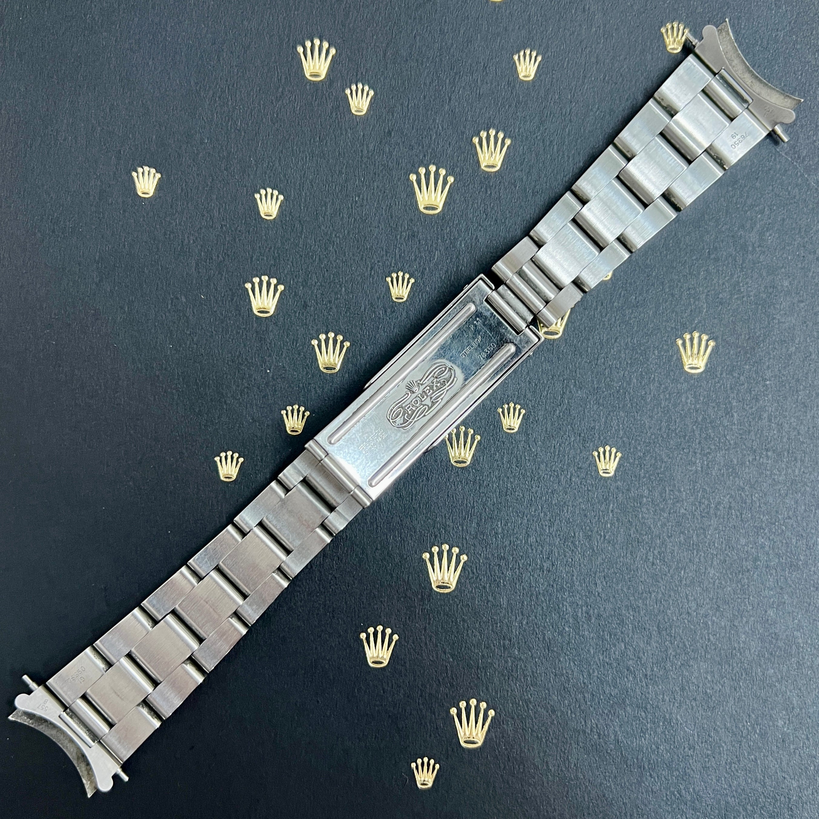 Rolex Date Mens Oyster Bracelet 78350 19mm Steel Band 