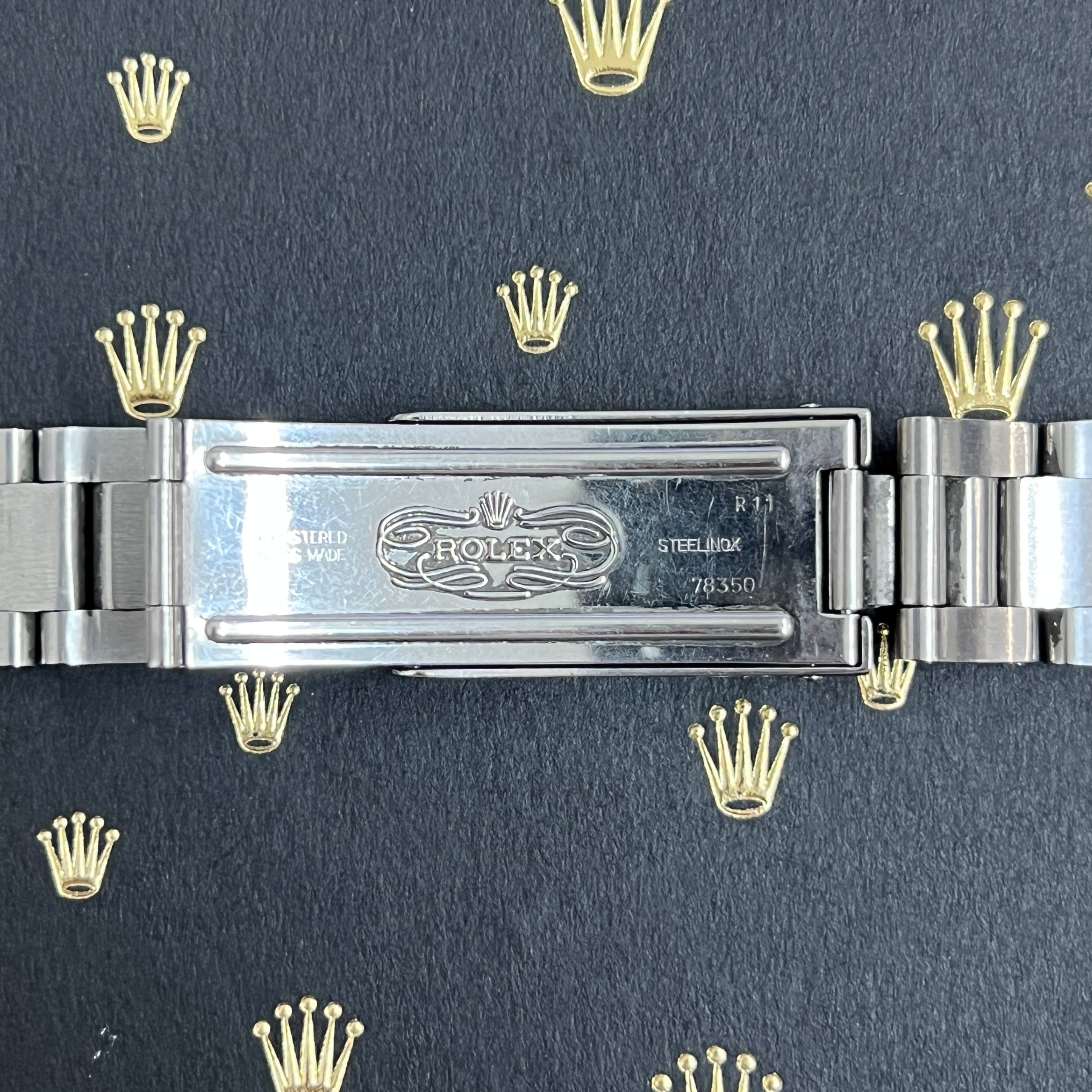 Rolex Date Mens Oyster Bracelet 78350 19mm Steel Band 
