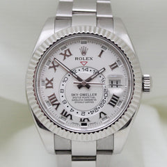 Rolex SkyDweller 42mm 18K WG Ivory Satin Finish Dial Oyster Band 326939
