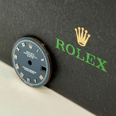 Rolex Oyster Perpetual Date Ladies 26mm Blue Dial Silver Roman Jubilee 69174
