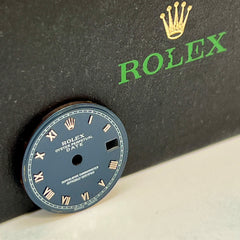 Rolex Oyster Perpetual Date Ladies 26mm Blue Dial Silver Roman Jubilee 69174