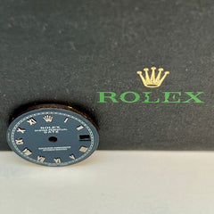 Rolex Oyster Perpetual Date Ladies 26mm Blue Dial Silver Roman Jubilee 69174