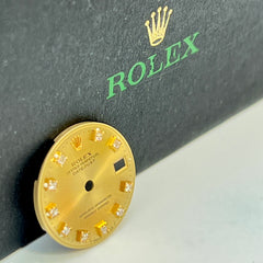 Rolex Datejust Ladies 26mm FACTORY DIAMOND Gold Dial Oyster Jubilee 69173
