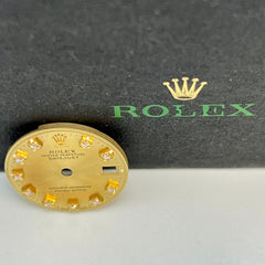Rolex Datejust Ladies 26mm FACTORY DIAMOND Gold Dial Oyster Jubilee 69173