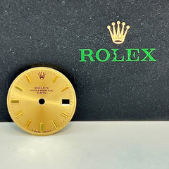 Rolex Date Ladies 26mm Gold Dial Gold Stick Oyster Jubilee Ref 69173 6917