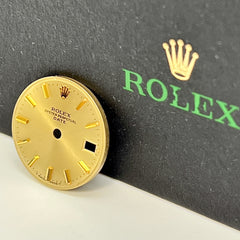 Rolex Date Ladies 26mm Gold Dial Gold Stick Oyster Jubilee Ref 69173 6917
