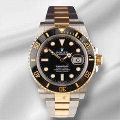 Rolex Submariner Date 41mm 18k Yellow Gold & Steel Black Oyster Watch 126613LN