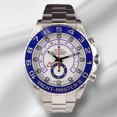 Rolex Yacht-Master II 44mm Oyster Perpetual Ceramic Blue Steel Mens Watch 116680