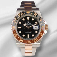 Rolex GMT-Master II RootBeer 40mm 18k Rose Gold/Steel Oyster Mens Watch 126711