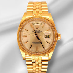 Rolex DAY DATE 36mm 18k Yellow Gold President BARK Jubilee Men's Watch Ref 1807