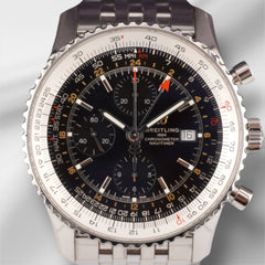 Breitling Navitimer World 46mm Black Dial Steel Mens Watch A24322