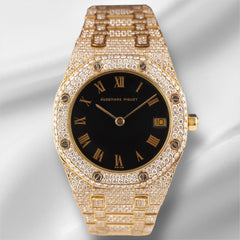 Audemars Piguet Royal Oak Ladies 18k YG 36mm Custom 16ct Diamond 56023BA