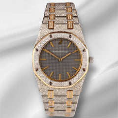 Audemars Piguet Royal Oak 33mm 18K YG 10ct Diamonds Steel Watch Ref 56303SA