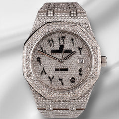 Audemars Piguet Royal Oak 41mm Mens Steel Watch Iced Out 25ct Diamonds 15400ST