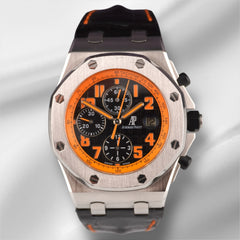 AUDEMARS PIGUET Royal Oak Offshore 42mm Steel Black Dial Watch 26170ST Papers