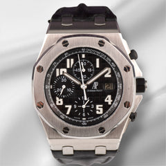 AUDEMARS PIGUET Royal Oak Offshore 42mm Black Dial Steel Watch 26170ST Papers