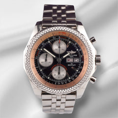Breitling 45mm Bentley Motors GT Black Dial Steel Mens Watch A13362