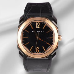 Bvlgari 41mm Octo 18k Rose Gold Black Dial Automatic Men’s Watch BGOP41SG