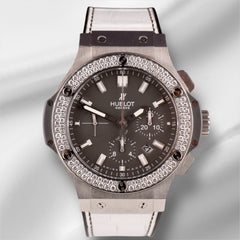 Hublot 44mm Big Bang Evolution Earl Grey Leather Strap Watch 301.ST5020GR.1104