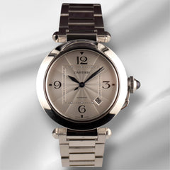 Cartier Pasha 41mm  Silver Dial Automatic Stainless Steel Mens Watch 4266
