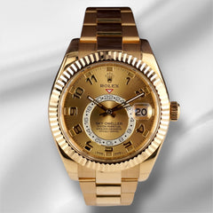 Rolex Sky-Dweller 42mm 18K Yellow Gold Gold Arabic Dial Men's Watch 326938