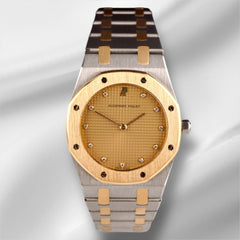Audemars Piguet 33mm Royal Oak 2-Tone Unisex Gold Dial Quartz Watch 56303SA
