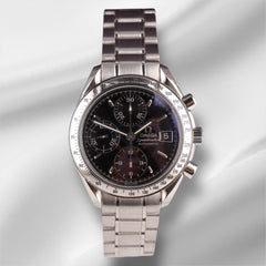 Omega 39mm Speedmaster Chronograph Date Black Dial Automatic Watch 3513.50 Paper
