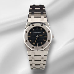Audemars Piguet 26mm Royal Oak Black Dial Stainless Steel Watch 66007ST