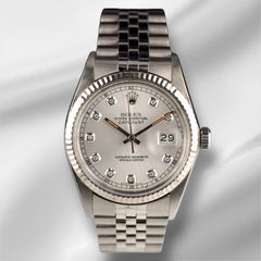 Rolex 36mm Datejust Steel Fluted Jubilee Silver Dial Watch 16014