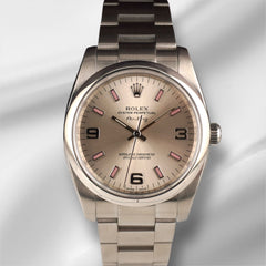 Rolex 34mm Oyster Perpetual Air King Silver Dial Steel Men's Watch 114200