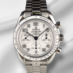 Omega 38mm Speedmaster White Dial Stainless Steel Mens Watch 324.30.38.40.04.001