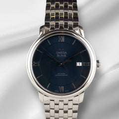 Omega 39.5mm De Ville Prestige Co-axial Blue Dial Steel Watch 424.10.40
