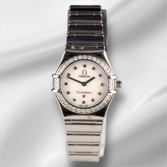Omega 22.5mm Constellation White Mop Dial Steel Ladies Quartz Watch 1465.71.00