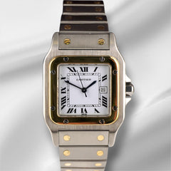 Cartier 29mm Santos Galbee Steel Yellow Gold Men's Watch 2961