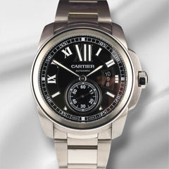 Cartier Calibre 42mm Black Dial Automatic Stainless Steel Men's Watch 3389