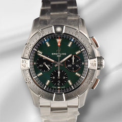 Breitling 44mm Avenger B01 Chrono 42mm Green Dial Steel Mens Watch AB0146101L1A1