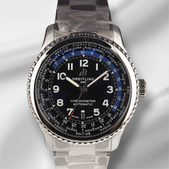 Breitling 43mm Aviator 8 B35 Unitime Steel Men's Watch AB3521