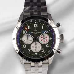 Breitling Super Avi 46mm Curtiss Warhawk Green Dial Men's Watch AB04452A1L1A1