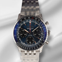 Breitling Navitimer B01 Chronograph 41mm Blue Dial Steel Mens Watch AB0139