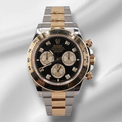 Rolex Daytona Cosmograph 40mm 18k & Steel Men's Oyster Black Dial Watch 126503