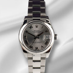 Rolex Datejust Midsize 31mm Silver Roman Dial Steel Ladies Watch 178240