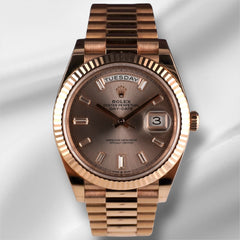 Rolex President Day-Date 40mm Rose Gold Diamond Mens Watch 228235 MSRP-$58,950