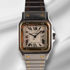 Cartier 29mm Santos Galbee Steel Yellow Gold Men's Watch 2961