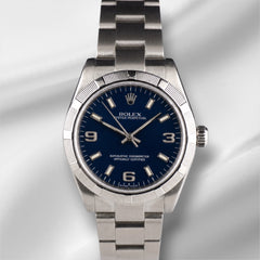Rolex Oyster Perpetual Midsize 31mm Blue Dial Steel Ladies Watch 177210