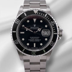 Rolex 40mm Submariner Date Steel Black Dial Men's Watch 16610